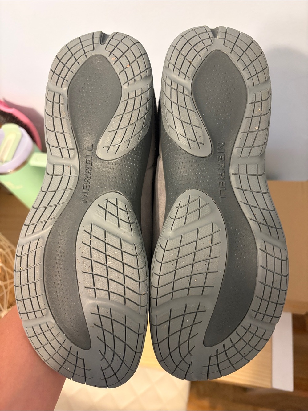 Merrell Gray Suede Shearling-Lined Slip-On Clog - Picture 3 of 5